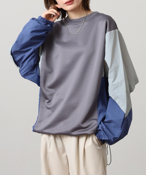 A.N.L(エーエヌエル レーベル)の「A.N.L 異素材切替配色プルオーバー 長袖(Tシャツ/カットソー・レディース・ブラック/チャコールグレー・38)」の12枚目の写真
