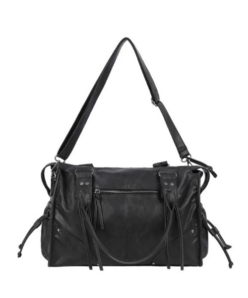 FANCY CLUB(ファンシークラブ)の「◇FANCYCLUB◇ブランド直輸入正規品/PC収納可/大容量/ベルト付き ウォッシング レザー バッグ BELTED WASHING LEATHER BAG(ショルダーバッグ・レディース・グレー/チェリーレッド/ベビーピンク/ブラック・FREE)」の11枚目の写真