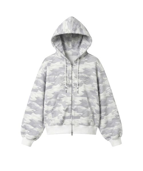 ANDGEEBEE（アンジービー）の「ラインストーンロゴジップパーカー（パーカー・レディース・グレー/ブラック・FREE）」の10枚目の写真