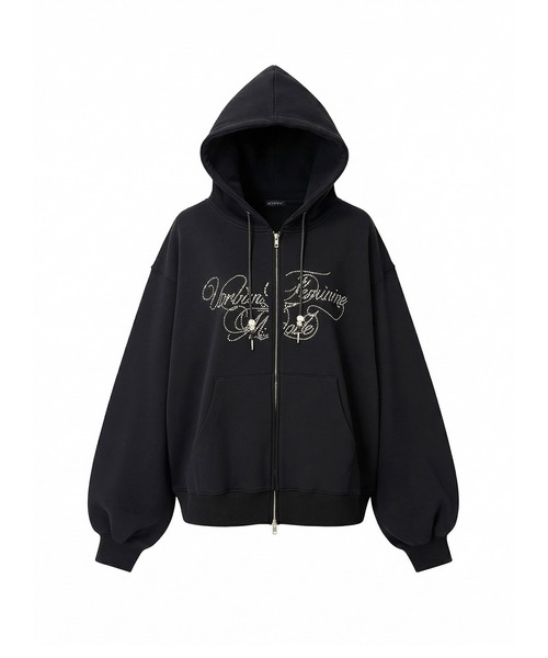 ANDGEEBEE（アンジービー）の「ラインストーンロゴジップパーカー（パーカー・レディース・グレー/ブラック・FREE）」の17枚目の写真