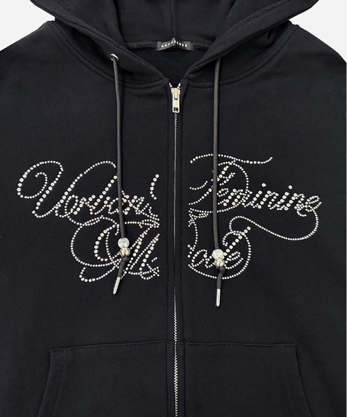 ANDGEEBEE（アンジービー）の「ラインストーンロゴジップパーカー（パーカー・レディース・グレー/ブラック・FREE）」の4枚目の写真
