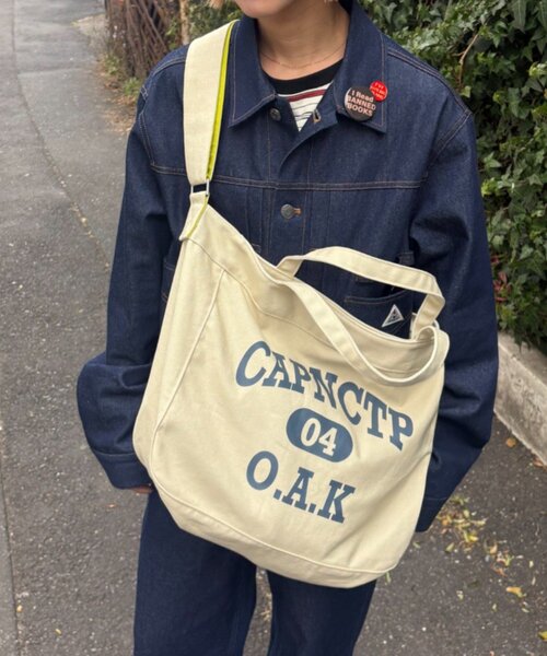 CIAOPANIC TYPY（チャオパニックティピー）の「【UNISEX】撥水機能付きキャンバスショルダーバッグ（ショルダーバッグ・レディース・ベージュ/ネイビー/オレンジ/アイボリー・ONE SIZE）」の2枚目の写真