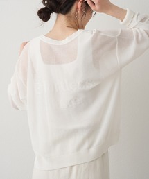 PUAL CE CIN | 透かし編みロゴジャガード2WAYプルオーバー(ニット/セーター)