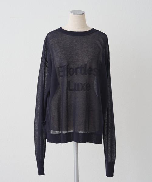 PUAL CE CIN（ピュアルセシン）の「透かし編みロゴジャガード2WAYプルオーバー（ニット/セーター・レディース・ベージュ/ネイビー/オフホワイト・FREE）」の19枚目の写真