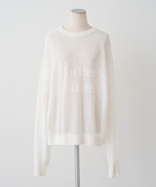 PUAL CE CIN（ピュアルセシン）の「透かし編みロゴジャガード2WAYプルオーバー（ニット/セーター・レディース・ベージュ/ネイビー/オフホワイト・FREE）」の22枚目の写真