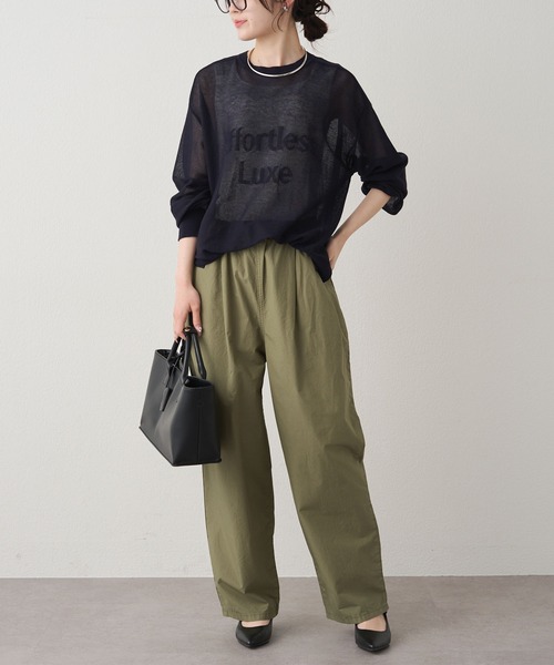 PUAL CE CIN（ピュアルセシン）の「透かし編みロゴジャガード2WAYプルオーバー（ニット/セーター・レディース・ベージュ/ネイビー/オフホワイト・FREE）」の16枚目の写真