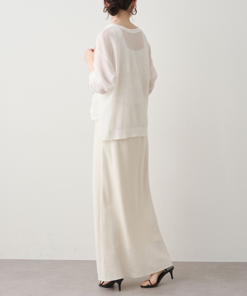 PUAL CE CIN（ピュアルセシン）の「透かし編みロゴジャガード2WAYプルオーバー（ニット/セーター・レディース・ベージュ/ネイビー/オフホワイト・FREE）」の8枚目の写真