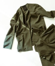 ADAM ET ROPE'（アダムエロペ）の「【COVEROSS カバロス】ノーカラージャケット×イージースラックス セットアップ   ロングシーズン着用可能（セットアップ）」