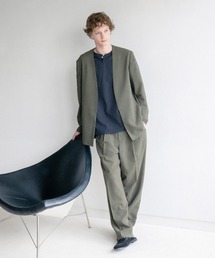 ADAM ET ROPE'（アダムエロペ）の「【COVEROSS/カバロス】ノーカラージャケット×イージースラックス セットアップ / ロングシーズン着用可能（セットアップ）」