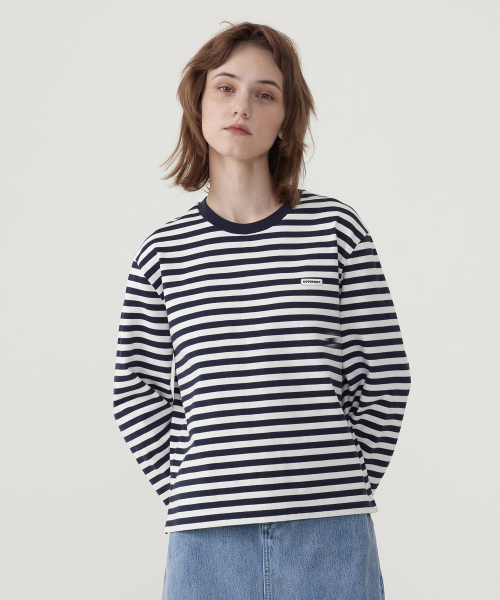 COVERNAT WOMAN(カバーナットウーマン)の「ウィメンズストライプロングスリーブネイビー(Tシャツ/カットソー・レディース・その他・WS/WM)」の1枚目の写真