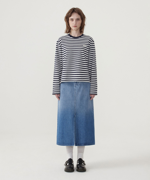 COVERNAT WOMAN(カバーナットウーマン)の「ウィメンズストライプロングスリーブネイビー(Tシャツ/カットソー・レディース・その他・WS/WM)」の4枚目の写真
