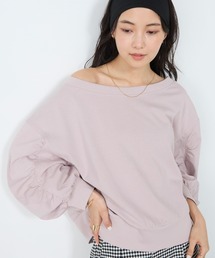 【forksy.】2WAY ワンショルダー ボリュームスリーブTシャツ / 接触冷感・UVカット