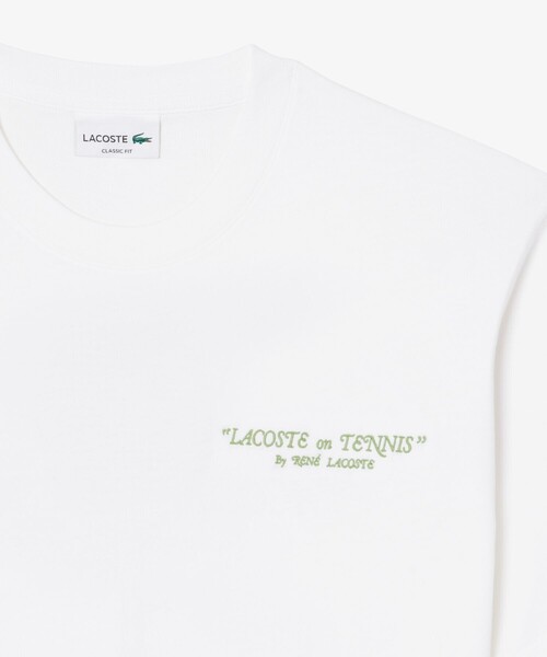 LACOSTE(ラコステ)の「ルネ・ラコステ シグネチャー刺繍ロゴ&ラケットバックプリント半袖Tシャツ(Tシャツ/カットソー・メンズ・ホワイト/ブラック・5/4/2/3)」の5枚目の写真