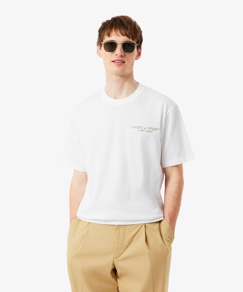 LACOSTE(ラコステ)の「ルネ・ラコステ シグネチャー刺繍ロゴ&ラケットバックプリント半袖Tシャツ(Tシャツ/カットソー・メンズ・ホワイト/ブラック・5/4/2/3)」の17枚目の写真