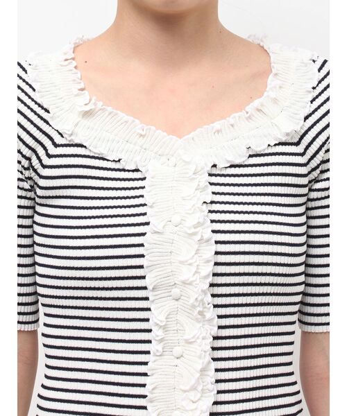 LAGUNAMOON(ラグナムーン)の「リブフリルハーフスリーブカーデニットプルオーバー(ニット/セーター・レディース・チャコールグレー/イエロー/その他1・FREE)」の20枚目の写真