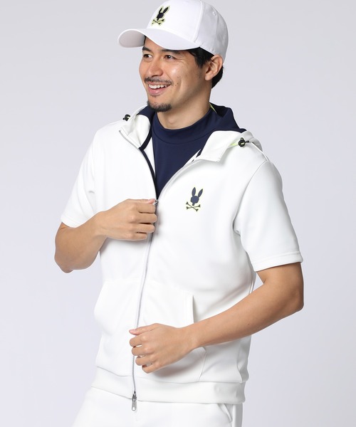 Psycho Bunny（サイコバニー）の「[GOLF]コントラストシグネチャーロゴ 半袖パーカ（パーカー・メンズ・ネイビー/ホワイト・X-LARGE/LARGE/MEDIUM）」の5枚目の写真