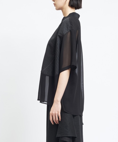 gomme（ゴム）の「チューリップシャツ（シャツ/ブラウス・レディース・ブラック・MEDIUM）」の6枚目の写真
