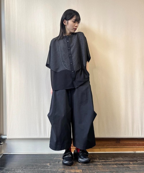 gomme(ゴム)の「チューリップシャツ(シャツ/ブラウス・レディース・ブラック・MEDIUM)」の21枚目の写真