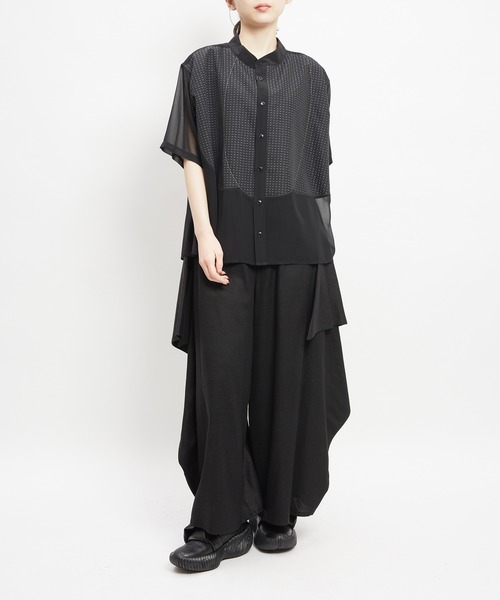 gomme(ゴム)の「チューリップシャツ(シャツ/ブラウス・レディース・ブラック・MEDIUM)」の18枚目の写真
