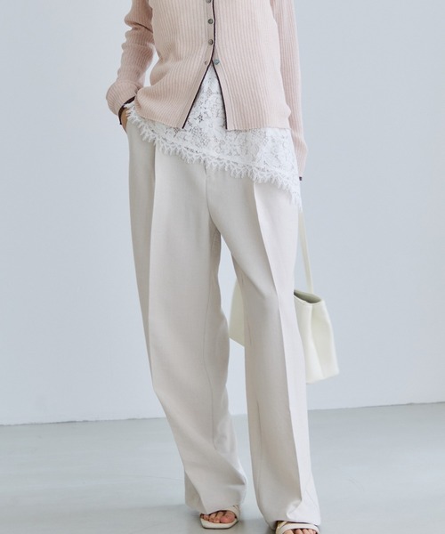 VIS（ビス）の「レースアシンメトリーキャミソール（キャミソール・レディース・オフホワイト/ブラック・FREE）」の18枚目の写真