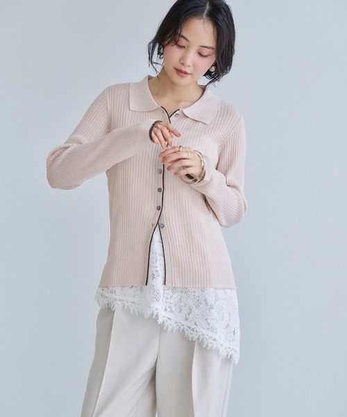 VIS（ビス）の「レースアシンメトリーキャミソール（キャミソール・レディース・オフホワイト/ブラック・FREE）」の16枚目の写真