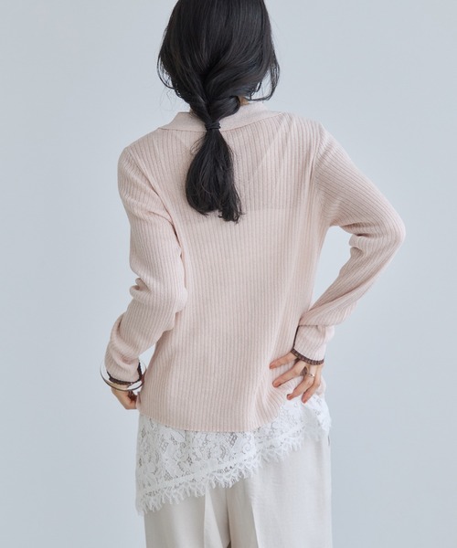 VIS（ビス）の「レースアシンメトリーキャミソール（キャミソール・レディース・オフホワイト/ブラック・FREE）」の17枚目の写真