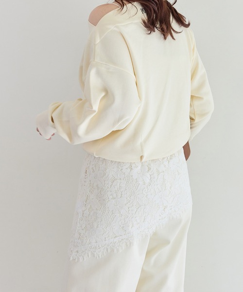 VIS（ビス）の「レースアシンメトリーキャミソール（キャミソール・レディース・オフホワイト/ブラック・FREE）」の22枚目の写真