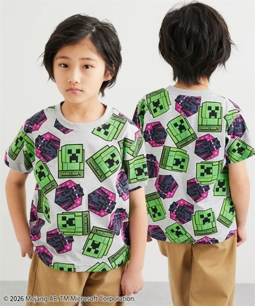 QUNTSTYLE(キュントスタイル)の「【MINECRAFT】半袖プリントTシャツ(Tシャツ/カットソー・キッズ・ホワイト系1/ホワイト系2/ブラック系5/ブラック系2/グレー系/ブラック系4/ホワイト系3/ブルー系/オートミール/ブラック系1/グリーン系/ブラック系3・110/120/130/140/150/160)」の9枚目の写真