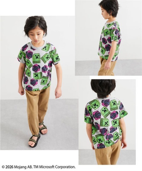 QUNTSTYLE(キュントスタイル)の「【MINECRAFT】半袖プリントTシャツ(Tシャツ/カットソー・キッズ・ホワイト系1/ホワイト系2/ブラック系5/ブラック系2/グレー系/ブラック系4/ホワイト系3/ブルー系/オートミール/ブラック系1/グリーン系/ブラック系3・110/120/130/140/150/160)」の18枚目の写真