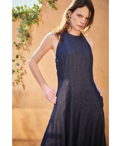 Estella.K（エステラケー）の「Anita Denim Dress レーヨンデニムイレギュラーヘムドレス（ワンピース・レディース・インディゴブルー/ブルー・FREE）」の5枚目の写真