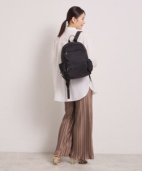 ITS'DEMO（イッツデモ）の「【6ポケット】裏地ストライプリュック（バックパック/リュック・レディース・ナチュラル/チャコールグレー/ブラック・00）」の7枚目の写真