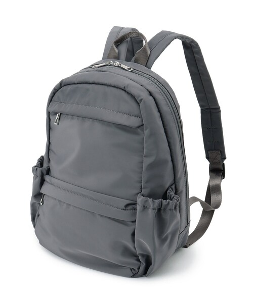 ITS'DEMO（イッツデモ）の「【6ポケット】裏地ストライプリュック（バックパック/リュック・レディース・ナチュラル/チャコールグレー/ブラック・00）」の10枚目の写真