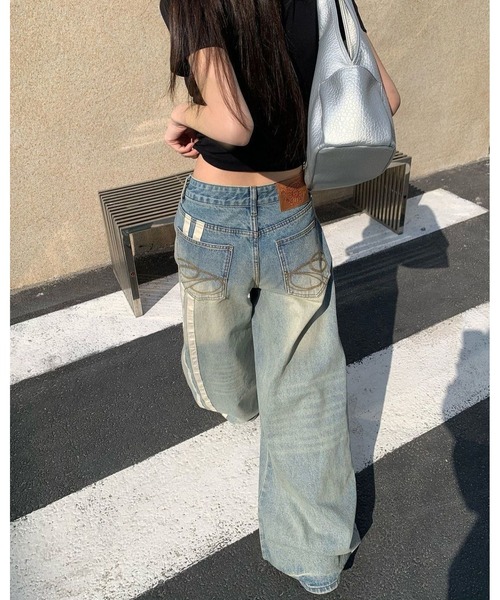 inst.ALL(インストール)の「バックラインデザインデニムワイドパンツ(デニムパンツ・レディース・ブルー・S/M/L)」の8枚目の写真