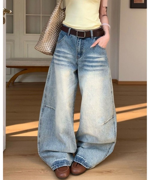 inst.ALL(インストール)の「バックラインデザインデニムワイドパンツ(デニムパンツ・レディース・ブルー・S/M/L)」の9枚目の写真