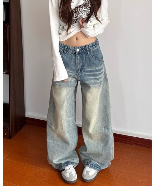 inst.ALL(インストール)の「バックラインデザインデニムワイドパンツ(デニムパンツ・レディース・ブルー・S/M/L)」の13枚目の写真