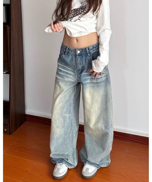 inst.ALL(インストール)の「バックラインデザインデニムワイドパンツ(デニムパンツ・レディース・ブルー・S/M/L)」の14枚目の写真