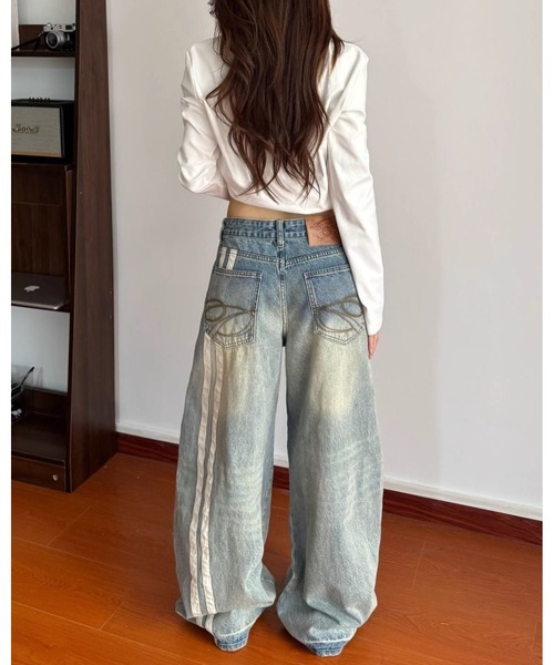 inst.ALL(インストール)の「バックラインデザインデニムワイドパンツ(デニムパンツ・レディース・ブルー・S/M/L)」の16枚目の写真