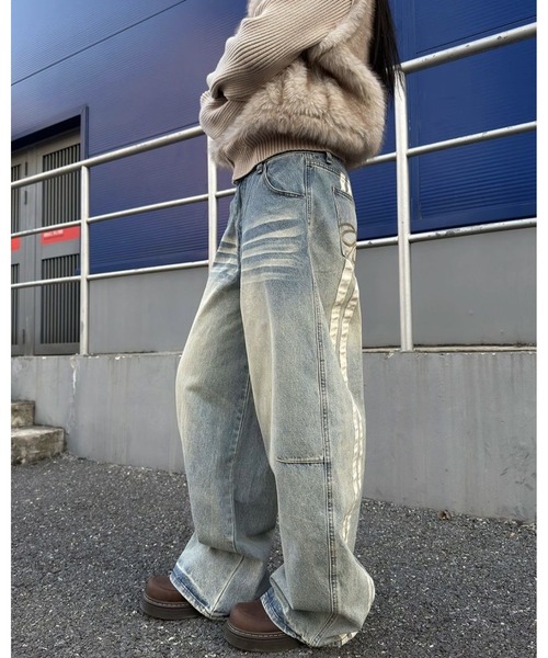 inst.ALL(インストール)の「バックラインデザインデニムワイドパンツ(デニムパンツ・レディース・ブルー・S/M/L)」の22枚目の写真