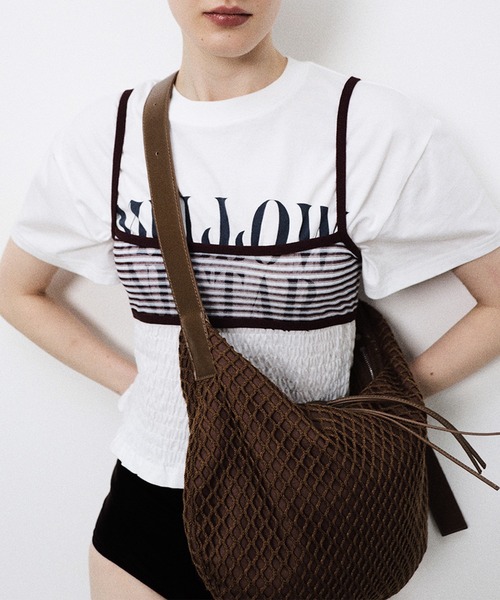 Ameri（アメリ）の「MEDI MESH ROUND SHOULDER BAG（ショルダーバッグ・レディース・ブラウン/アイボリー/ブラック・FREE）」の18枚目の写真