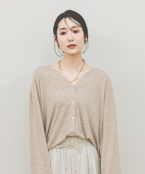 GLOBAL WORK(グローバルワーク)の「UVカットカーデ/636776(カーディガン/ボレロ・レディース・ダークブラウン/ライトグレー/ブラック/ベージュ/オレンジ系その他2・REGULAR/SHORT)」の6枚目の写真