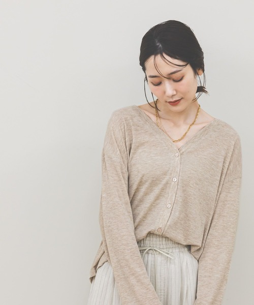 GLOBAL WORK(グローバルワーク)の「UVカットカーデ/636776(カーディガン/ボレロ・レディース・ダークブラウン/ライトグレー/ブラック/ベージュ/オレンジ系その他2・REGULAR/SHORT)」の7枚目の写真