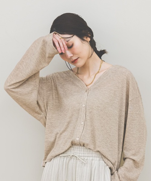 GLOBAL WORK(グローバルワーク)の「UVカットカーデ/636776(カーディガン/ボレロ・レディース・ダークブラウン/ライトグレー/ブラック/ベージュ/オレンジ系その他2・REGULAR/SHORT)」の8枚目の写真