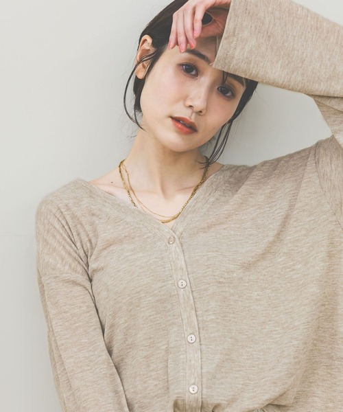 GLOBAL WORK(グローバルワーク)の「UVカットカーデ/636776(カーディガン/ボレロ・レディース・ダークブラウン/ライトグレー/ブラック/ベージュ/オレンジ系その他2・REGULAR/SHORT)」の9枚目の写真