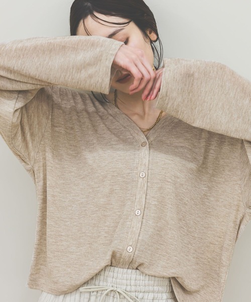 GLOBAL WORK(グローバルワーク)の「UVカットカーデ/636776(カーディガン/ボレロ・レディース・ダークブラウン/ライトグレー/ブラック/ベージュ/オレンジ系その他2・REGULAR/SHORT)」の10枚目の写真