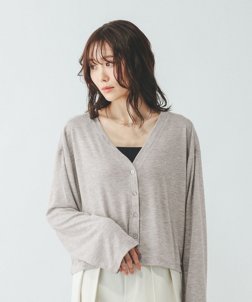 GLOBAL WORK(グローバルワーク)の「UVカットカーデ/636776(カーディガン/ボレロ・レディース・ダークブラウン/ライトグレー/ブラック/ベージュ/オレンジ系その他2・REGULAR/SHORT)」の19枚目の写真