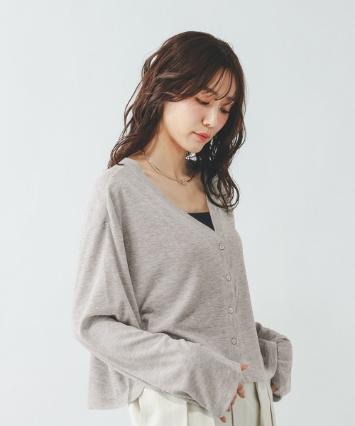 GLOBAL WORK(グローバルワーク)の「UVカットカーデ/636776(カーディガン/ボレロ・レディース・ダークブラウン/ライトグレー/ブラック/ベージュ/オレンジ系その他2・REGULAR/SHORT)」の20枚目の写真