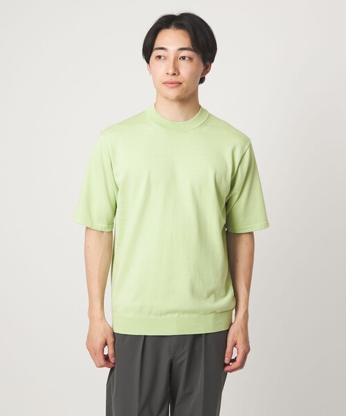 MTB コットン ハイゲージ モックネック ニット Tシャツ（ニット