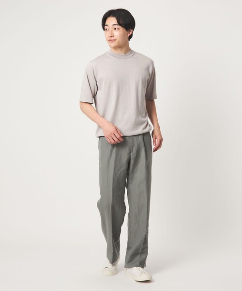 green label relaxing（グリーンレーベルリラクシング）の「MTB コットン ハイゲージ モックネック ニット Tシャツ（ニット/セーター・メンズ・ライム/ブラック/ライトグレー・XL/S/L/M）」の6枚目の写真