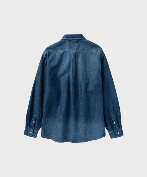 NONBLANK(ノンブランク)の「ウォッシングデニムLSシャツ_MID BLUE(シャツ/ブラウス・メンズ・ブルー・MEDIUM/LARGE/X-LARGE/SMALL)」の2枚目の写真
