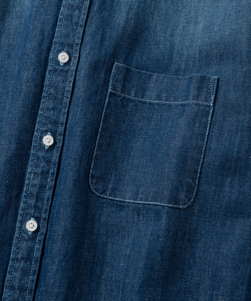 NONBLANK(ノンブランク)の「ウォッシングデニムLSシャツ_MID BLUE(シャツ/ブラウス・メンズ・ブルー・MEDIUM/LARGE/X-LARGE/SMALL)」の5枚目の写真